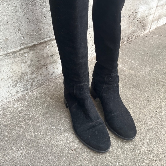 STUART WEITZMAN Black Suede Black Over Knees Boots Size 5M - Picture 3 of 10